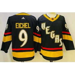 Men Vegas Golden Knights 9 Jack Eichel Black 2022 23 Reverse Retro Stitched NHL Jersey