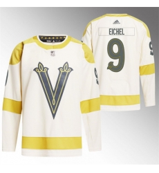 Men Vegas Golden Knights 9 Jack Eichel Cream 2024 Winter Classic Breakaway Stitched Jersey