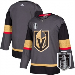 Men Vegas Golden Knights Blank Grey 2023 Stanley Cup Final Stitched Jersey