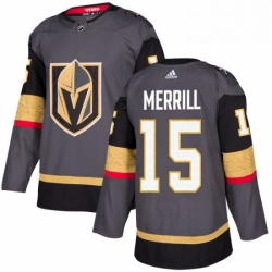 Mens Adidas Vegas Golden Knights 15 Jon Merrill Premier Gray Home NHL Jersey 