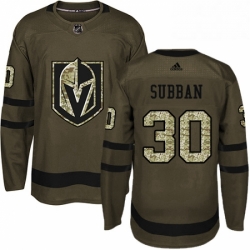 Mens Adidas Vegas Golden Knights 30 Malcolm Subban Authentic Green Salute to Service NHL Jersey 