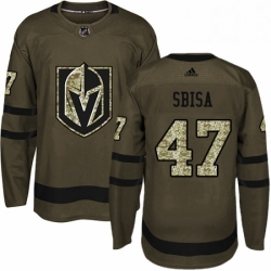 Mens Adidas Vegas Golden Knights 47 Luca Sbisa Authentic Green Salute to Service NHL Jersey 