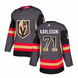 Mens Adidas Vegas Golden Knights 71 William Karlsson Authentic Black Drift Fashion NHL Jersey 