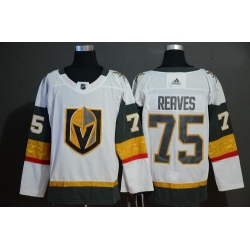 Vegas Golden Knights 75 Ryan Reaves White With Special Glittery Logo Adidas Jersey