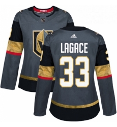 Womens Adidas Vegas Golden Knights 33 Maxime Lagace Authentic Gray Home NHL Jersey 