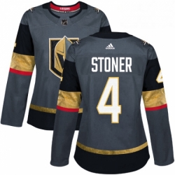 Womens Adidas Vegas Golden Knights 4 Clayton Stoner Authentic Gray Home NHL Jersey 