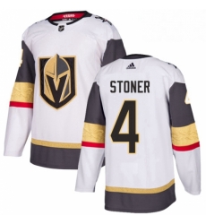 Womens Adidas Vegas Golden Knights 4 Clayton Stoner Authentic White Away NHL Jersey 