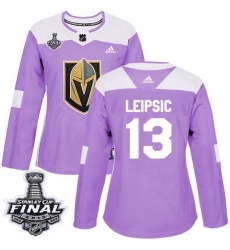 womens brendan leipsic vegas golden knights jersey purple adidas 13 nhl 2018 stanley cup final authentic fights cancer practice