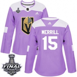 womens jon merrill vegas golden knights jersey purple adidas 15 nhl 2018 stanley cup final authentic fights cancer practice