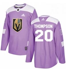 Youth Adidas Vegas Golden Knights 20 Paul Thompson Authentic Purple Fights Cancer Practice NHL Jersey 