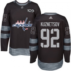 Capitals #92 Evgeny Kuznetsov Black 1917 2017 100th Anniversary Stitched NHL Jersey