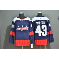 Men Washington Capitals 43 Tom Wilson Navy Adidas Jersey