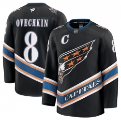 Men Washington Capitals 8 Alexander Ovechkin Black 2024 25 Alternate Stitched Hockey Jersey