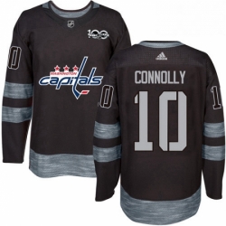 Mens Adidas Washington Capitals 10 Brett Connolly Authentic Black 1917 2017 100th Anniversary NHL Jersey 