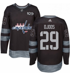 Mens Adidas Washington Capitals 29 Christian Djoos Authentic Black 1917 2017 100th Anniversary NHL Jersey 