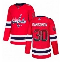 Mens Adidas Washington Capitals 30 Ilya Samsonov Authentic Red Drift Fashion NHL Jersey 