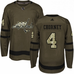 Mens Adidas Washington Capitals 4 Taylor Chorney Premier Green Salute to Service NHL Jersey 