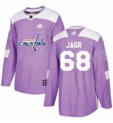 Mens Adidas Washington Capitals 68 Jaromir Jagr Authentic Purple Fights Cancer Practice NHL Jersey 