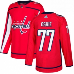 Mens Adidas Washington Capitals 77 TJ Oshie Premier Red Home NHL Jersey 