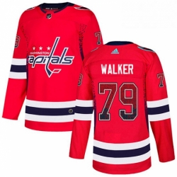 Mens Adidas Washington Capitals 79 Nathan Walker Authentic Red Drift Fashion NHL Jersey 