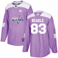 Mens Adidas Washington Capitals 83 Jay Beagle Authentic Purple Fights Cancer Practice NHL Jersey 