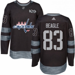 Mens Adidas Washington Capitals 83 Jay Beagle Premier Black 1917 2017 100th Anniversary NHL Jersey 