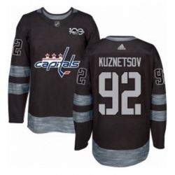Mens Adidas Washington Capitals 92 Evgeny Kuznetsov Authentic Black 1917 2017 100th Anniversary NHL Jersey 