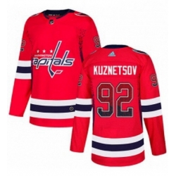 Mens Adidas Washington Capitals 92 Evgeny Kuznetsov Authentic Red Drift Fashion NHL Jersey 