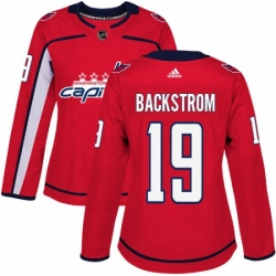 Womens Adidas Washington Capitals 19 Nicklas Backstrom Authentic Red Home NHL Jersey 