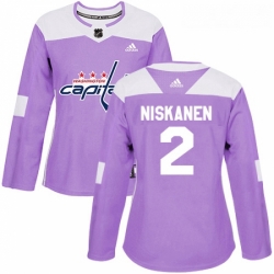 Womens Adidas Washington Capitals 2 Matt Niskanen Authentic Purple Fights Cancer Practice NHL Jersey 