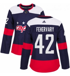 Womens Adidas Washington Capitals 42 Martin Fehervary Authentic Navy Blue 2018 Stadium Series NHL Jersey 