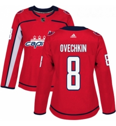 Womens Adidas Washington Capitals 8 Alex Ovechkin Premier Red Home NHL Jersey 