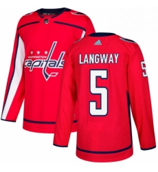 Youth Adidas Washington Capitals 5 Rod Langway Authentic Red Home NHL Jersey 