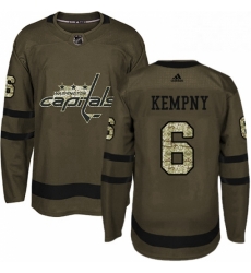 Youth Adidas Washington Capitals 6 Michal Kempny Premier Green Salute to Service NHL Jersey 