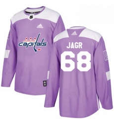 Youth Adidas Washington Capitals 68 Jaromir Jagr Authentic Purple Fights Cancer Practice NHL Jersey 