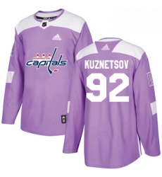 Youth Adidas Washington Capitals 92 Evgeny Kuznetsov Authentic Purple Fights Cancer Practice NHL Jersey 