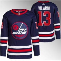 Men Winnipeg Jets 13 Gabriel Vilardi 2021 22 Navy Stitched Jersey