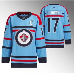 Men Winnipeg Jets 17 Adam Lowry Light Blue Anniversary Primegreen Stitched Jersey