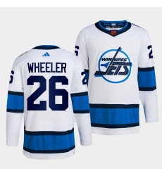 Men Winnipeg Jets 26 Blake Wheeler White 2022 Reverse Retro Stitched Jersey