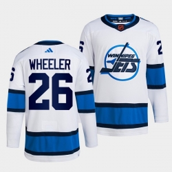 Men Winnipeg Jets 26 Blake Wheeler White 2022 Reverse Retro Stitched Jersey