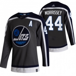 Men Winnipeg Jets 44 Josh Morrissey Black Adidas 2020 21 Reverse Retro Alternate NHL Jersey