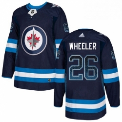 Mens Adidas Winnipeg Jets 26 Blake Wheeler Authentic Navy Blue Drift Fashion NHL Jersey 