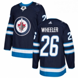 Mens Adidas Winnipeg Jets 26 Blake Wheeler Premier Navy Blue Home NHL Jersey 