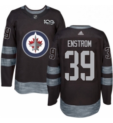 Mens Adidas Winnipeg Jets 39 Tobias Enstrom Authentic Black 1917 2017 100th Anniversary NHL Jersey 