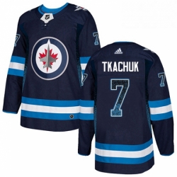 Mens Adidas Winnipeg Jets 7 Keith Tkachuk Authentic Navy Blue Drift Fashion NHL Jersey 