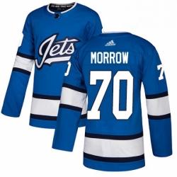 Mens Adidas Winnipeg Jets 70 Joe Morrow Authentic Blue Alternate NHL Jersey 