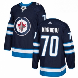 Mens Adidas Winnipeg Jets 70 Joe Morrow Authentic Navy Blue Home NHL Jerse