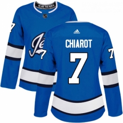 Womens Adidas Winnipeg Jets 7 Ben Chiarot Authentic Blue Alternate NHL Jersey 