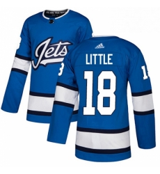 Youth Adidas Winnipeg Jets 18 Bryan Little Authentic Blue Alternate NHL Jersey 