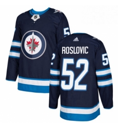 Youth Adidas Winnipeg Jets 52 Jack Roslovic Premier Navy Blue Home NHL Jersey 